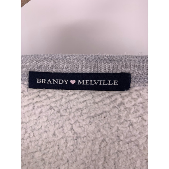 Brandy Melville Crop Oversized Sweatshirt Gray O/S - Picture 4 of 4